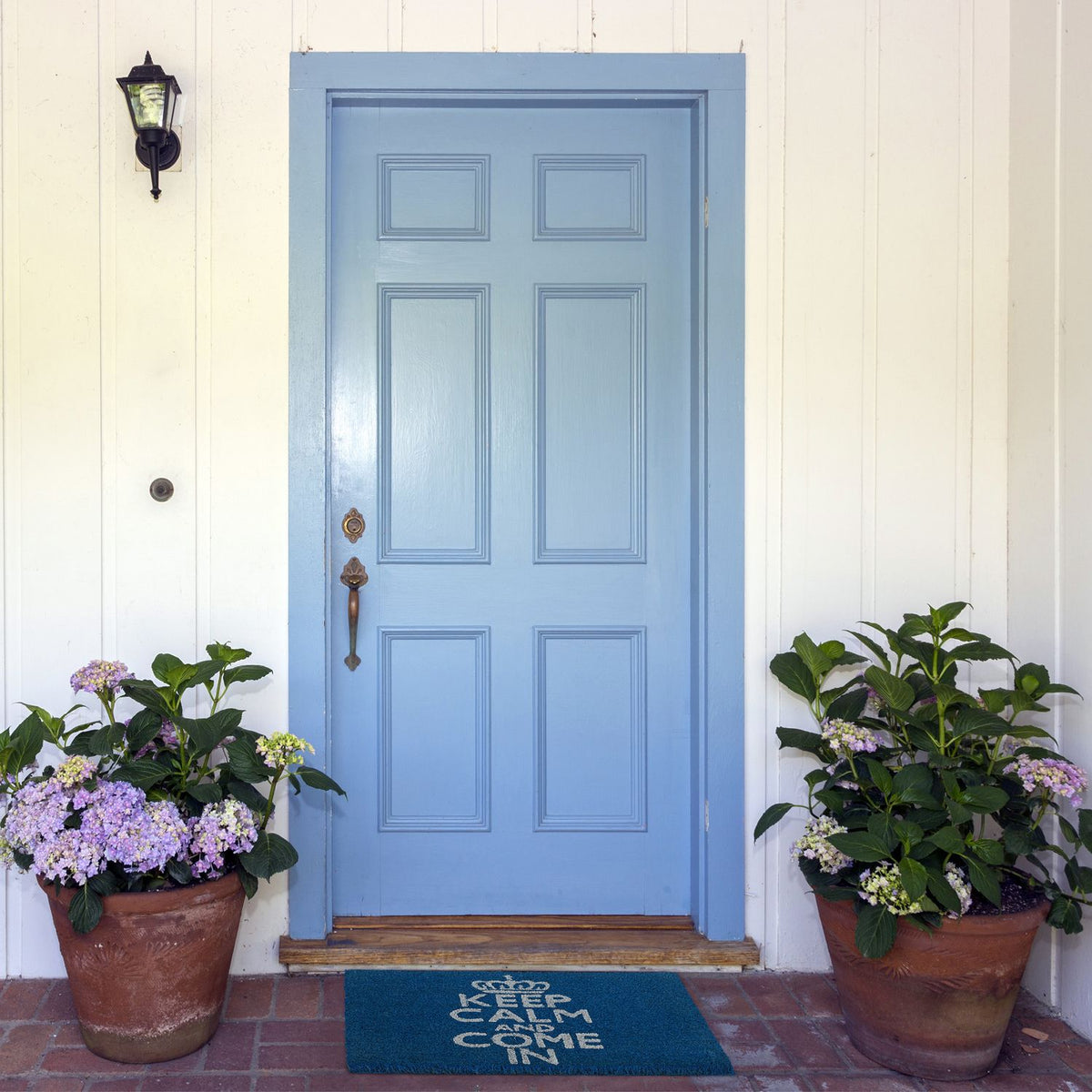 Doormat "Keep calm and come in" blue