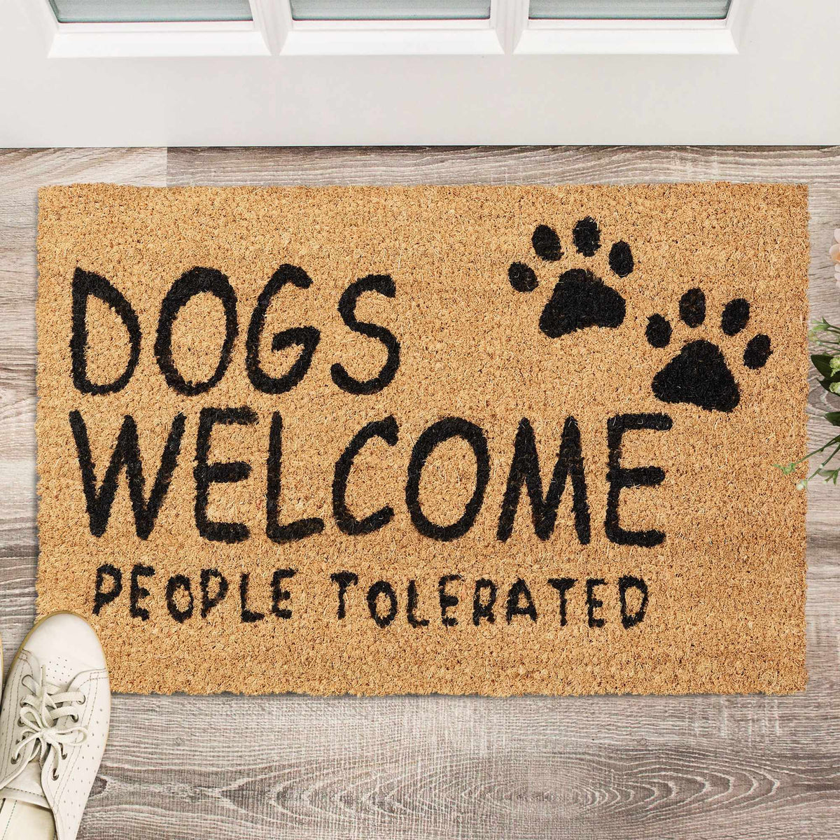 Door mat coconut fiber Dogs Welcome