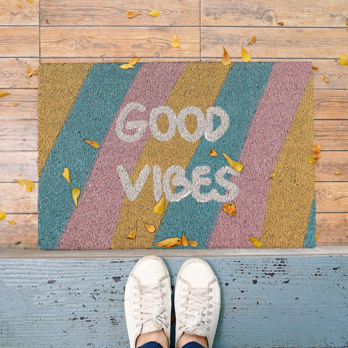 Door mat coconut fiber "Good vibes"