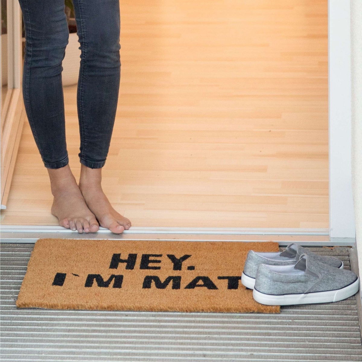 Doormat coconut fiber "Hey. I'm Food”