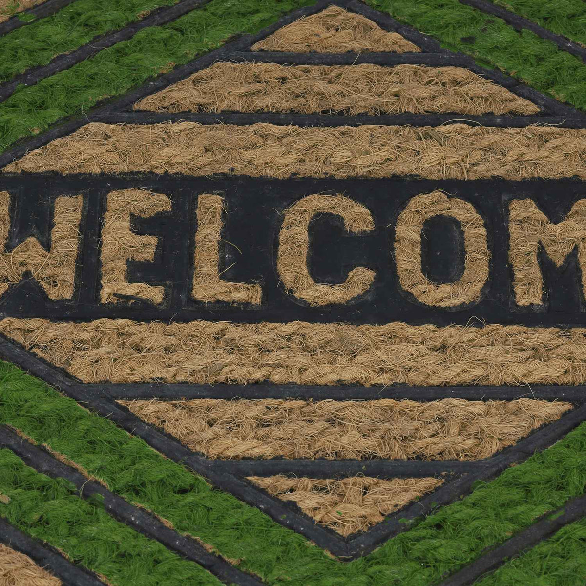 Door mat coconut fiber "Welcome" green