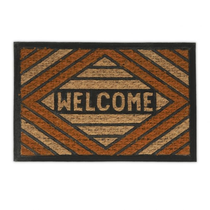 Door mat coconut fiber "Welcome" orange
