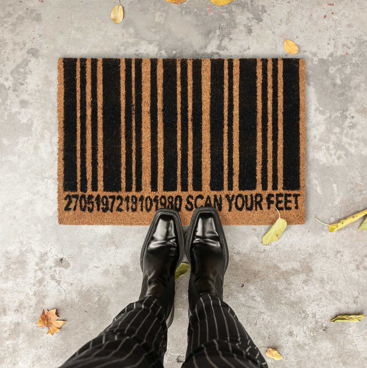 Doormat coconut fiber barcode