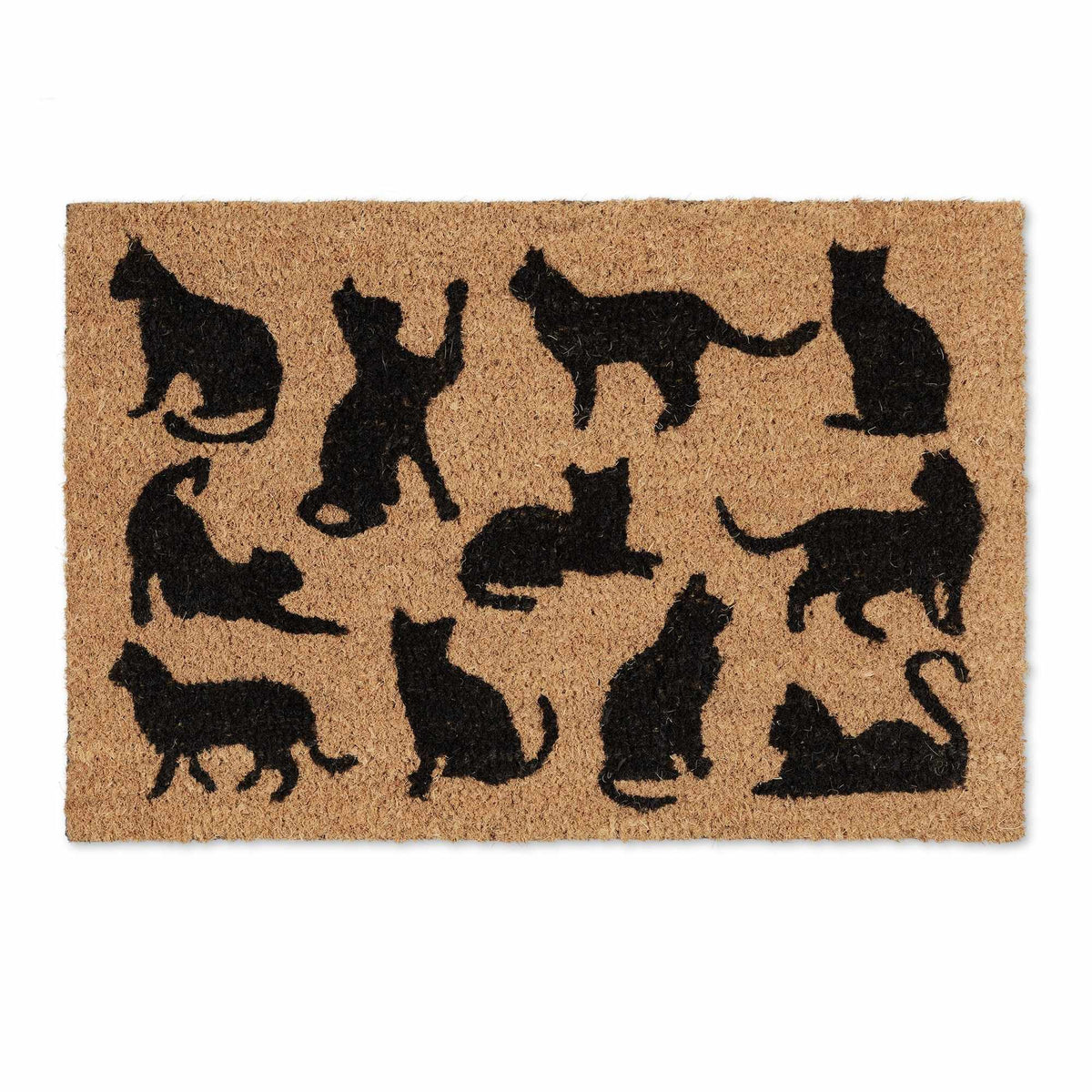 Doormat coconut fiber black cats