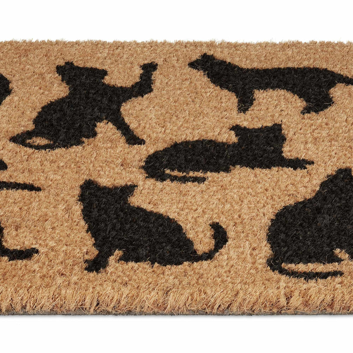Doormat coconut fiber black cats