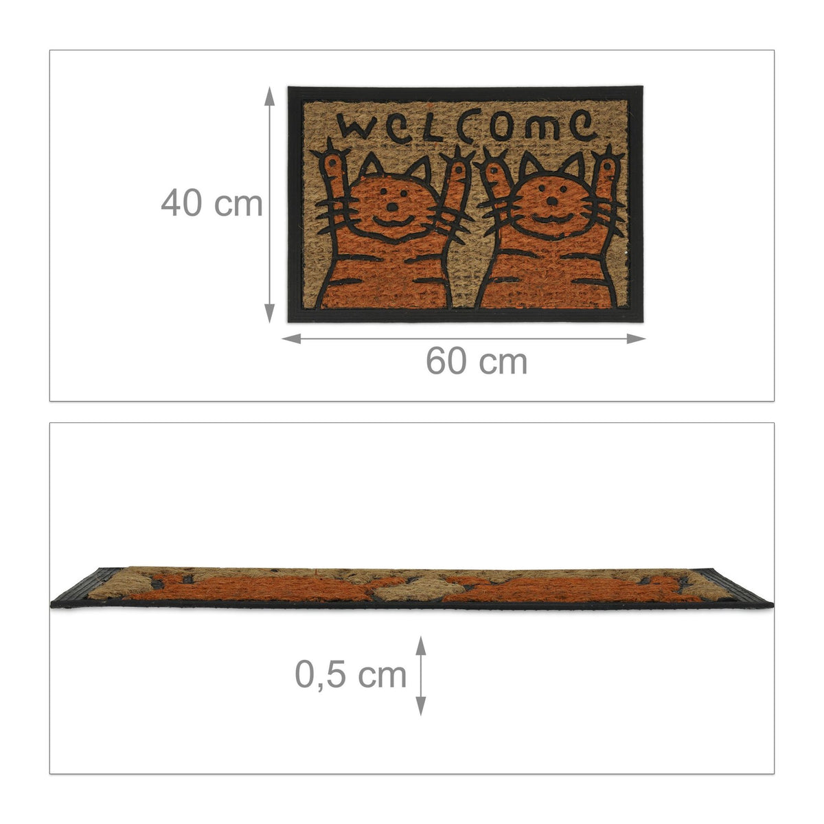 Door mat coconut fiber cats