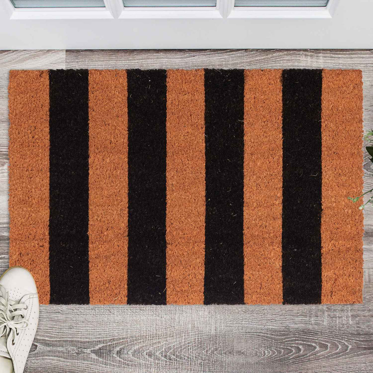 Door mat coconut fiber striped