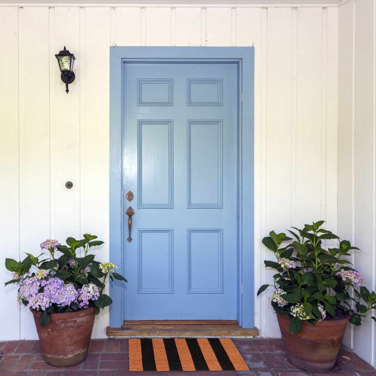 Door mat coconut fiber striped
