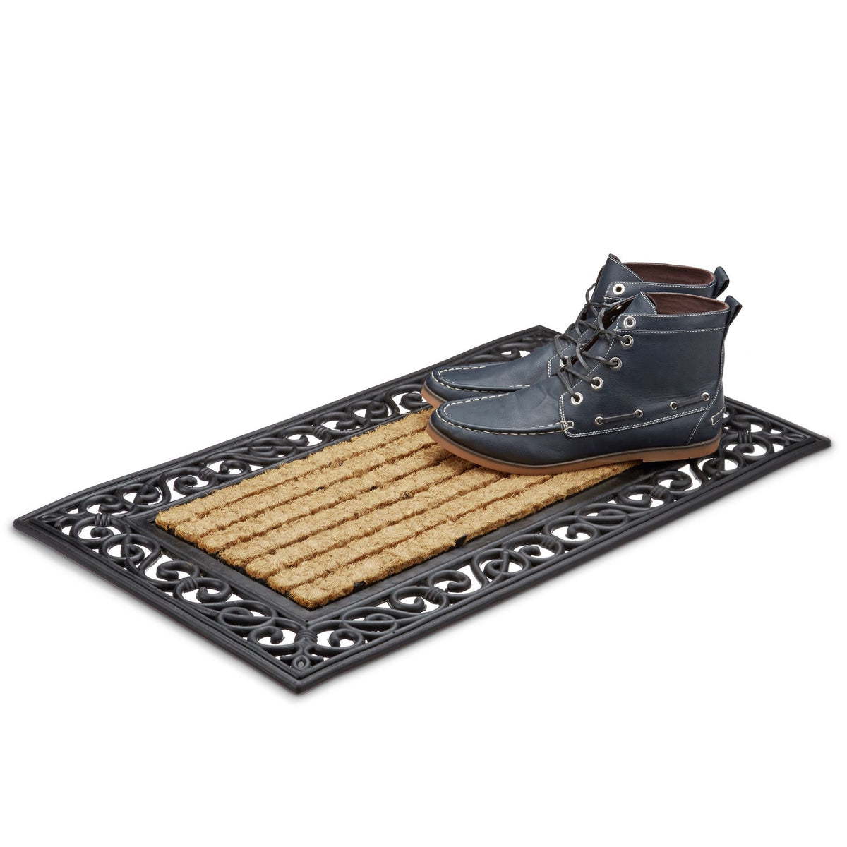 Door mat coconut fiber striped