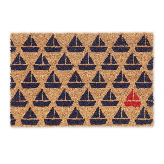 Doormat coconut fiber with boat pattern