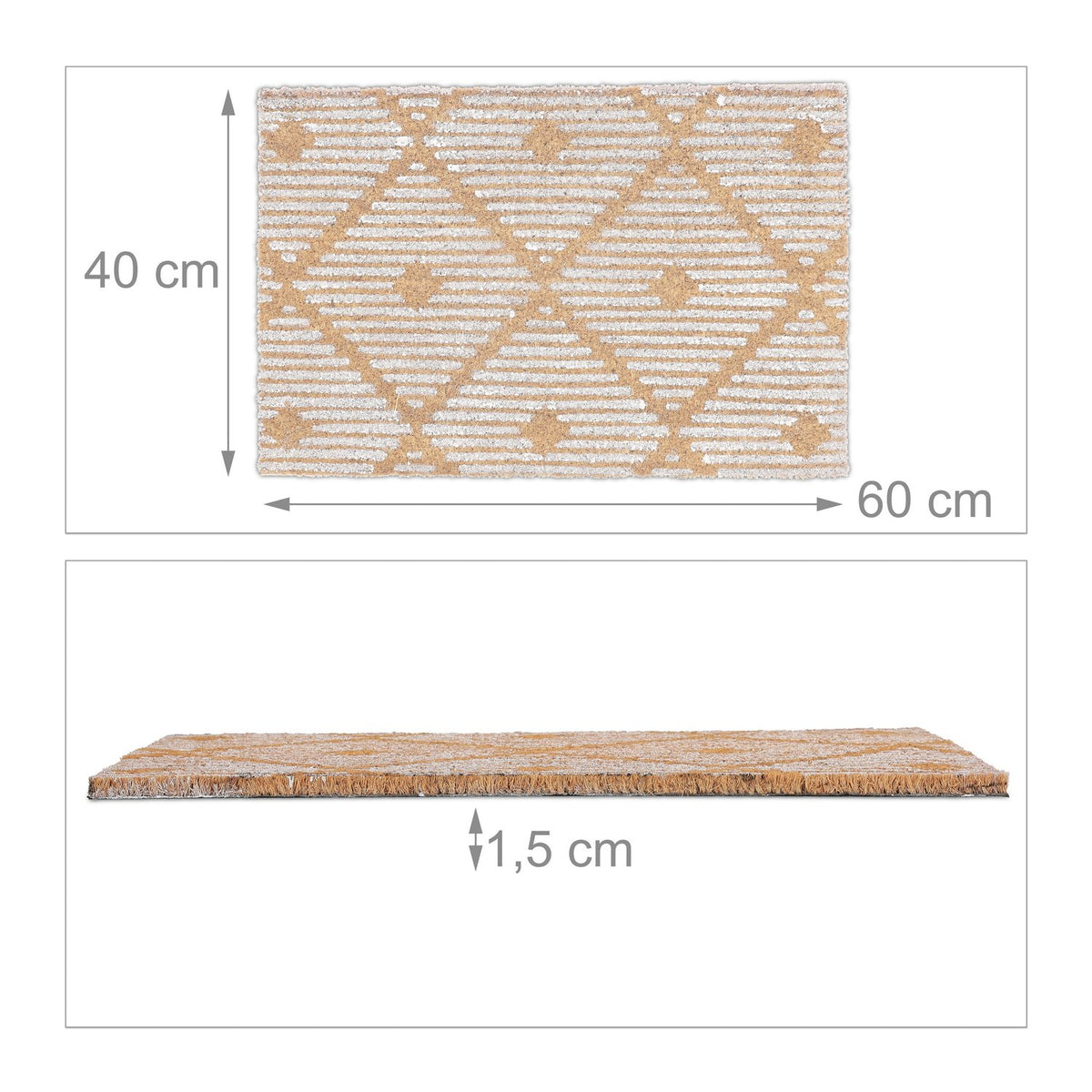 Doormat coconut fiber with checkered pattern