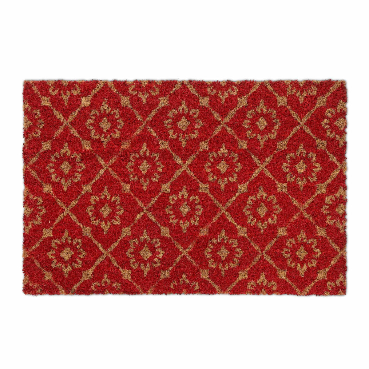 Door mat coconut fiber with floral pattern