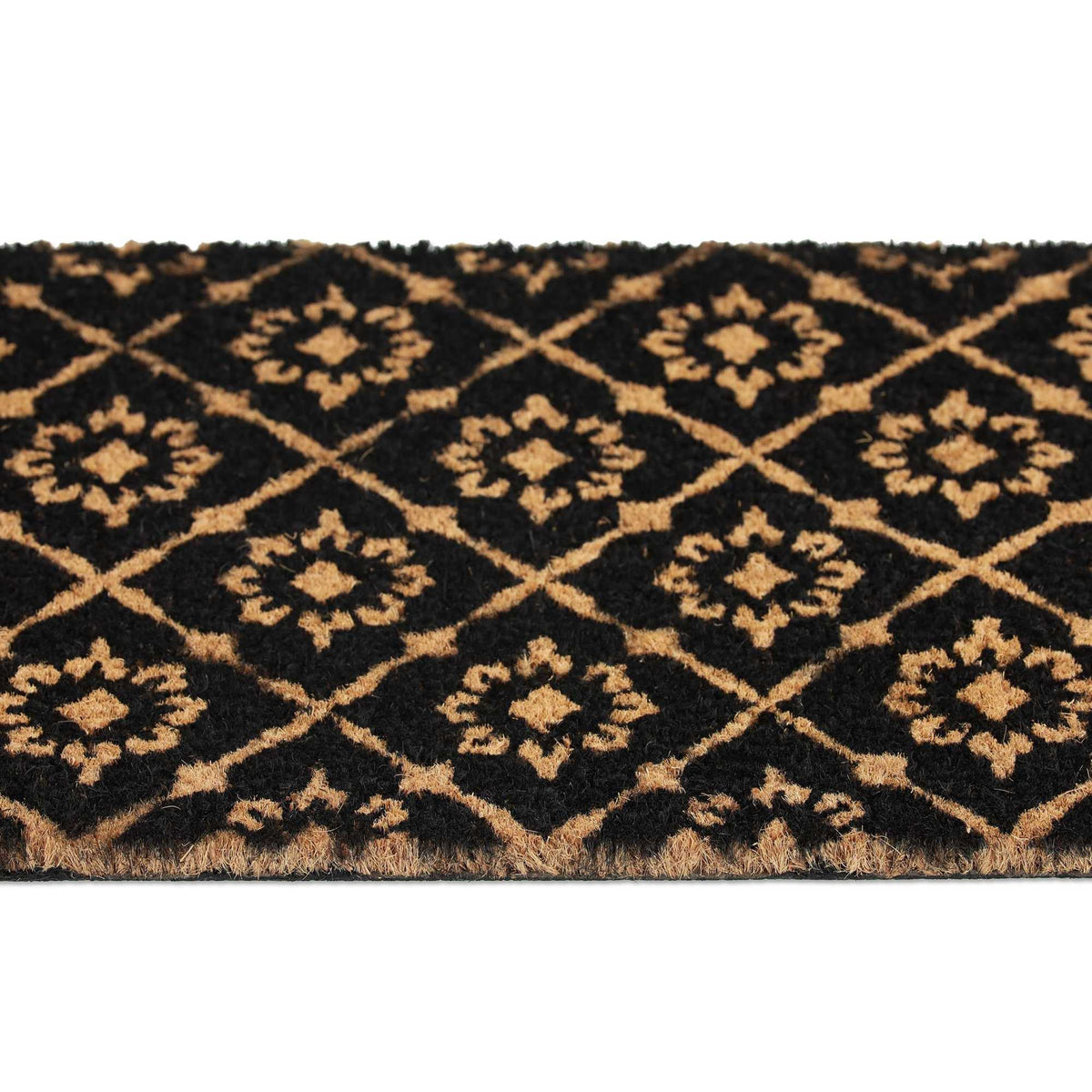 Door mat coconut fiber with floral pattern