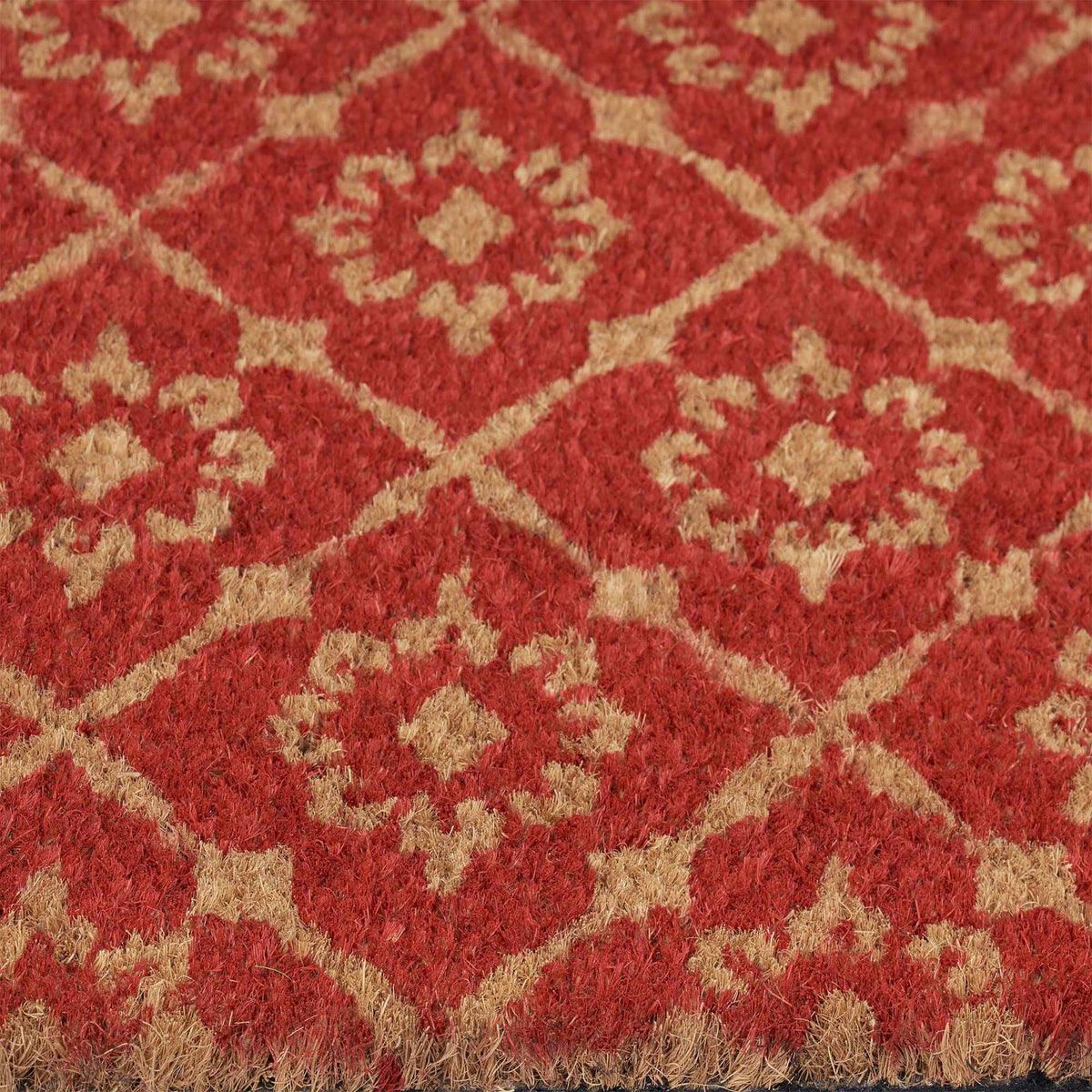 Door mat coconut fiber with floral pattern