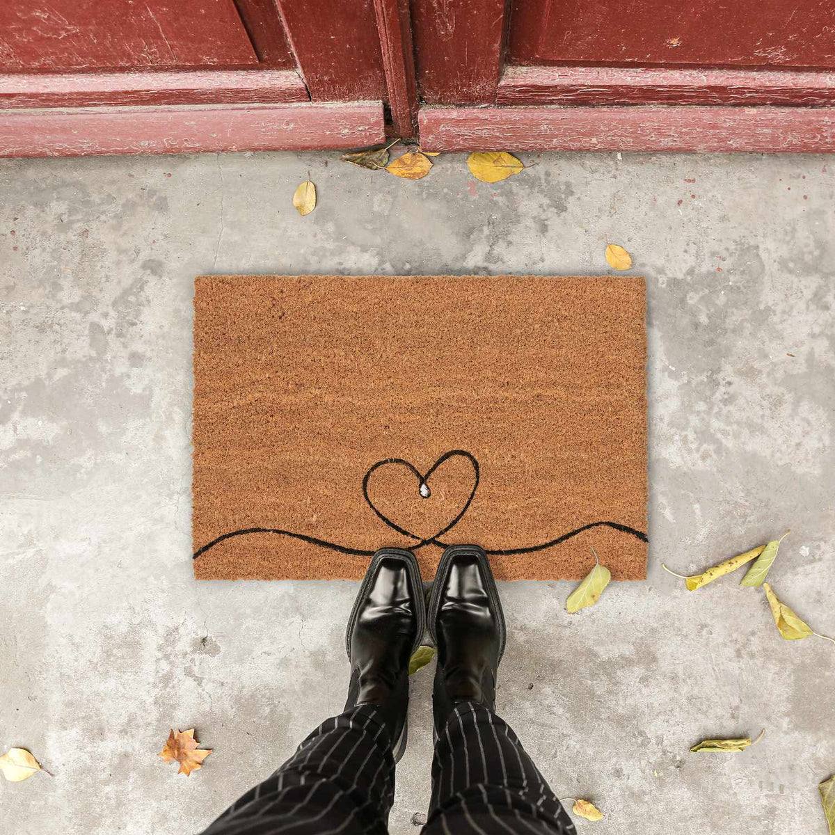 Door mat coconut heart