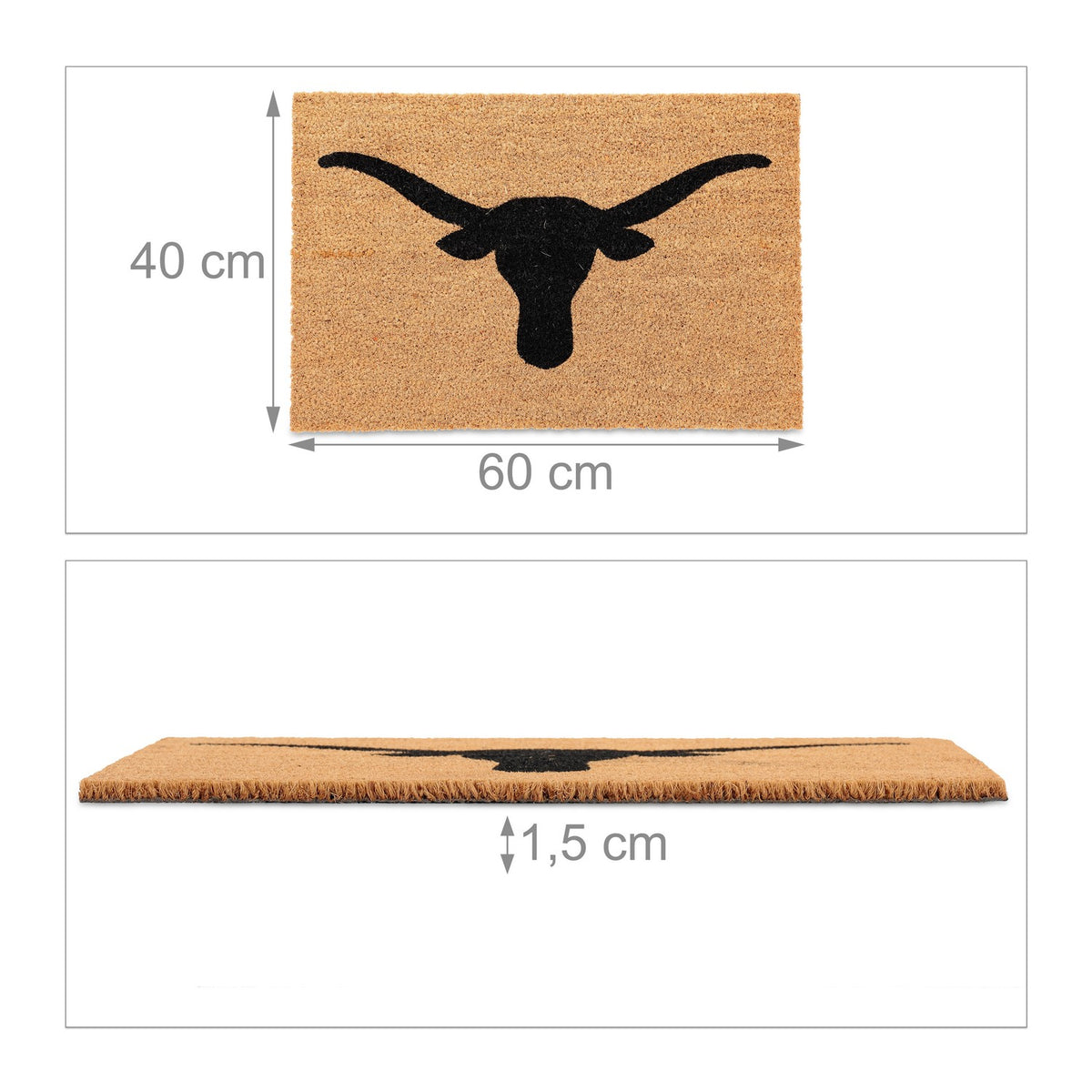 Door mat in coconut "Bull