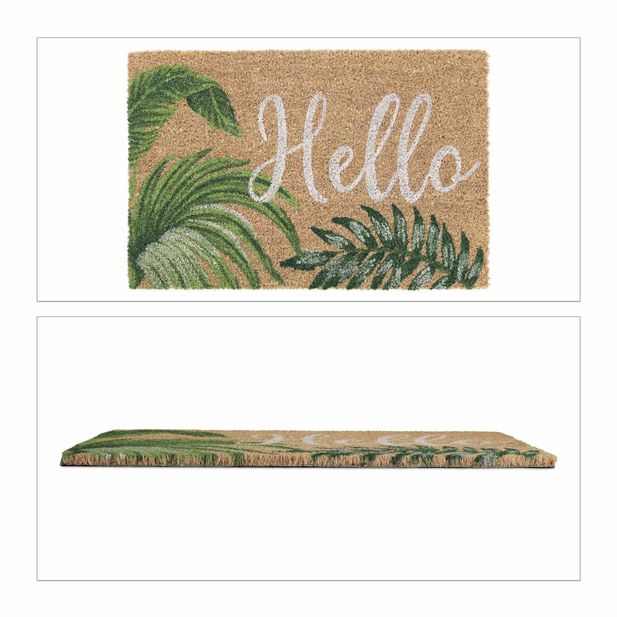 Door mat in coconut "Hello