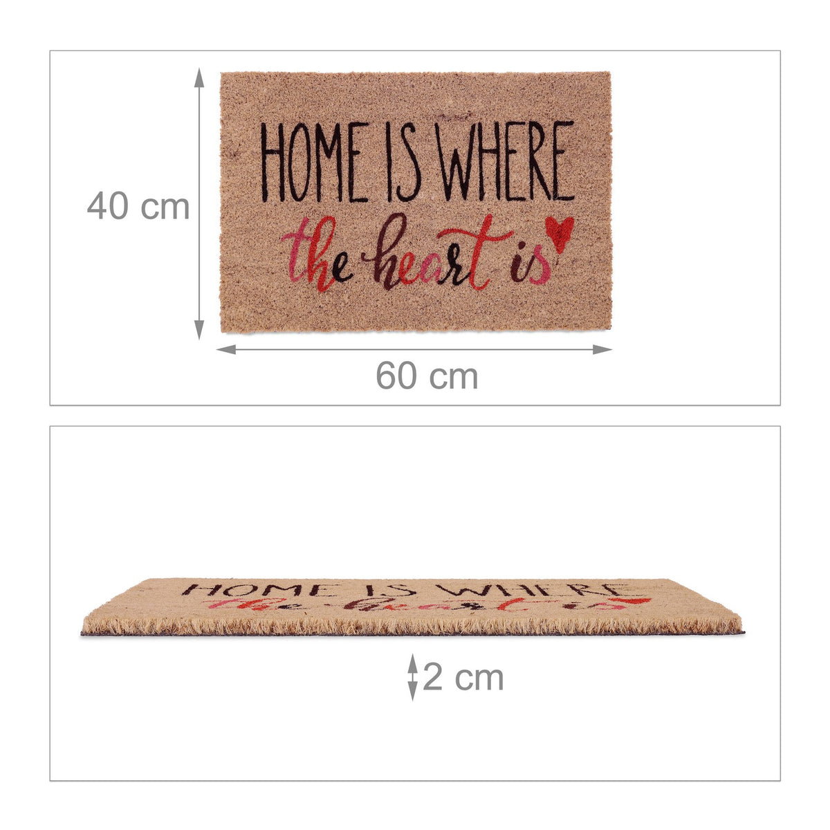 Door mat in coconut "Home