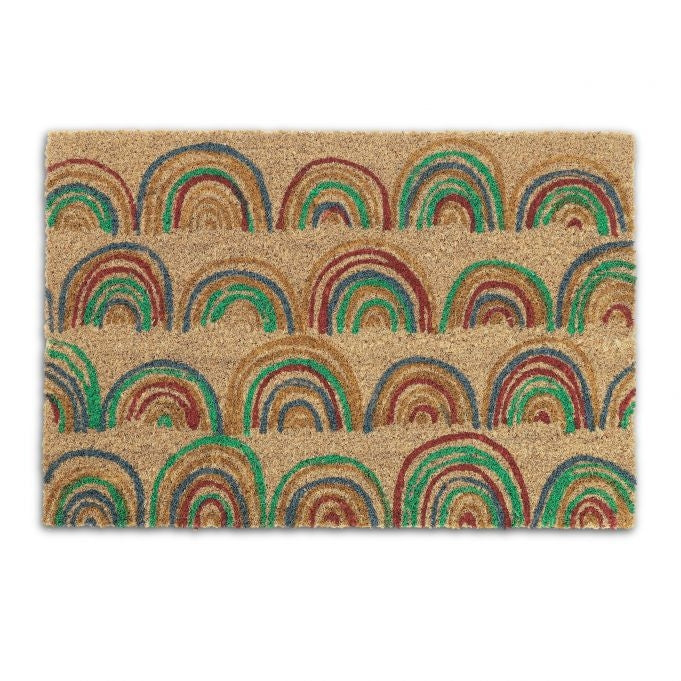 Door mat in coconut "Rainbow