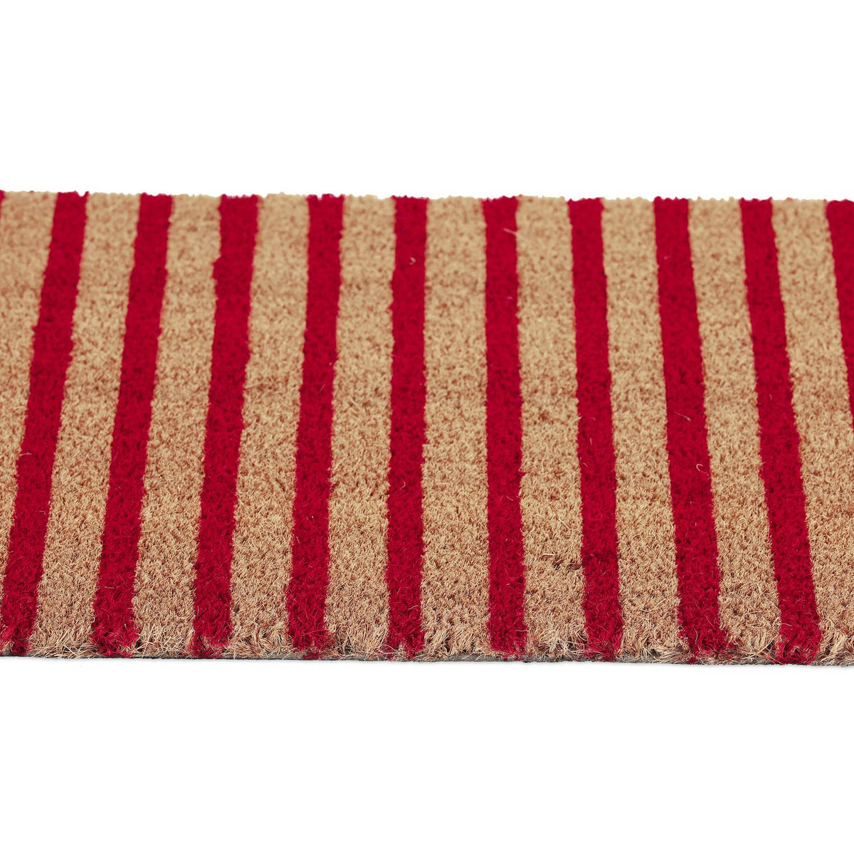 Doormat in coconut red-nature striped