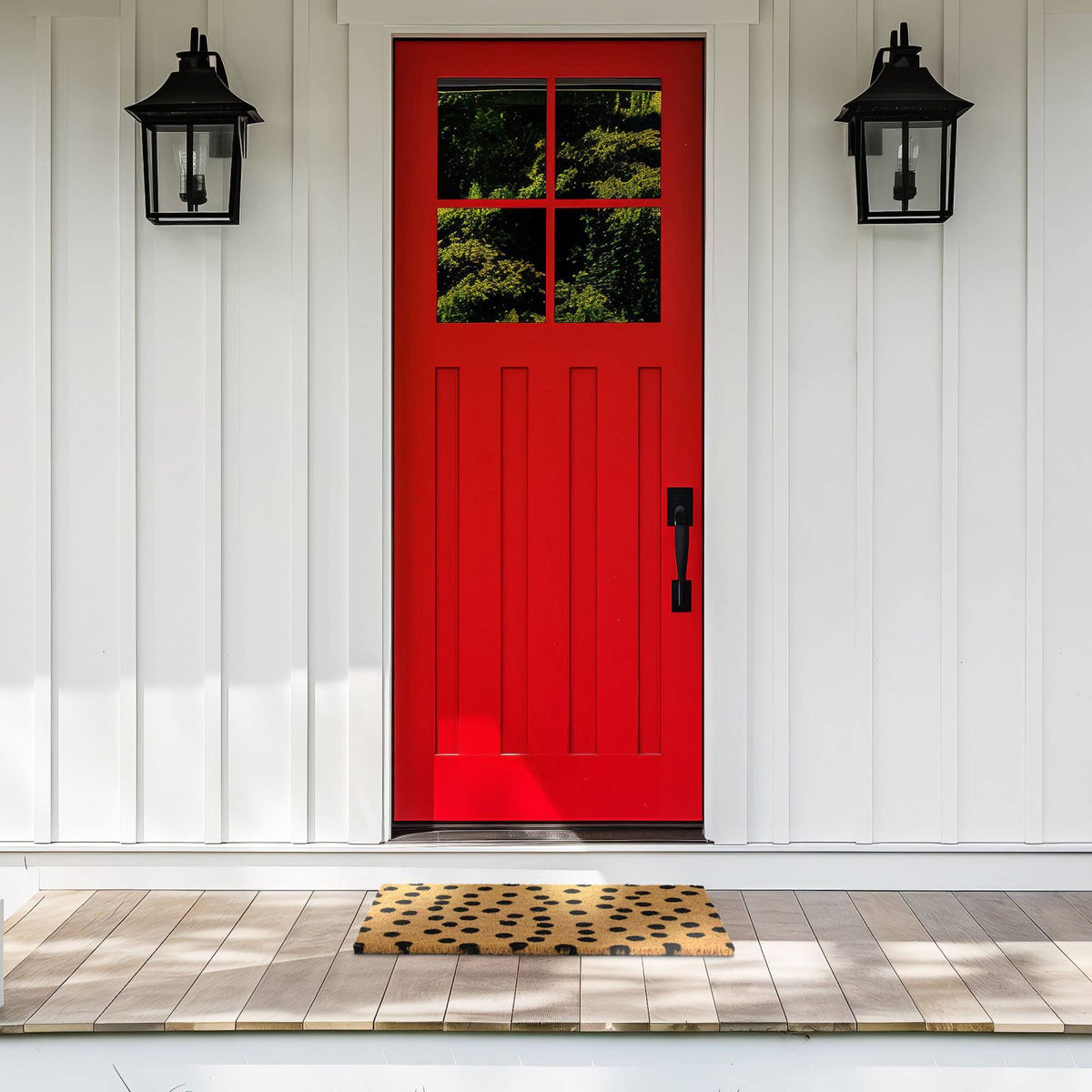Door mat in coconut with dots