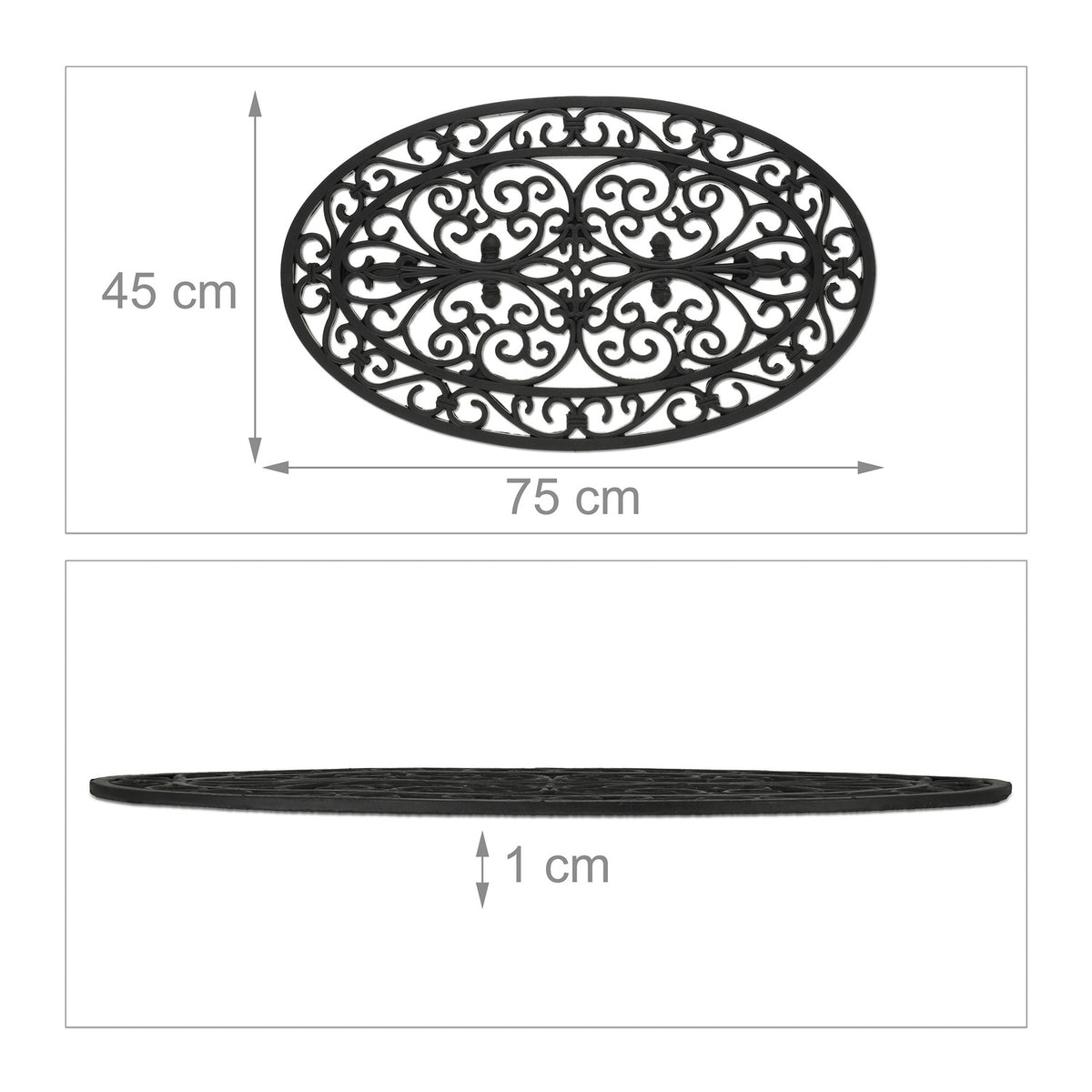 Door mat rubber ornament oval