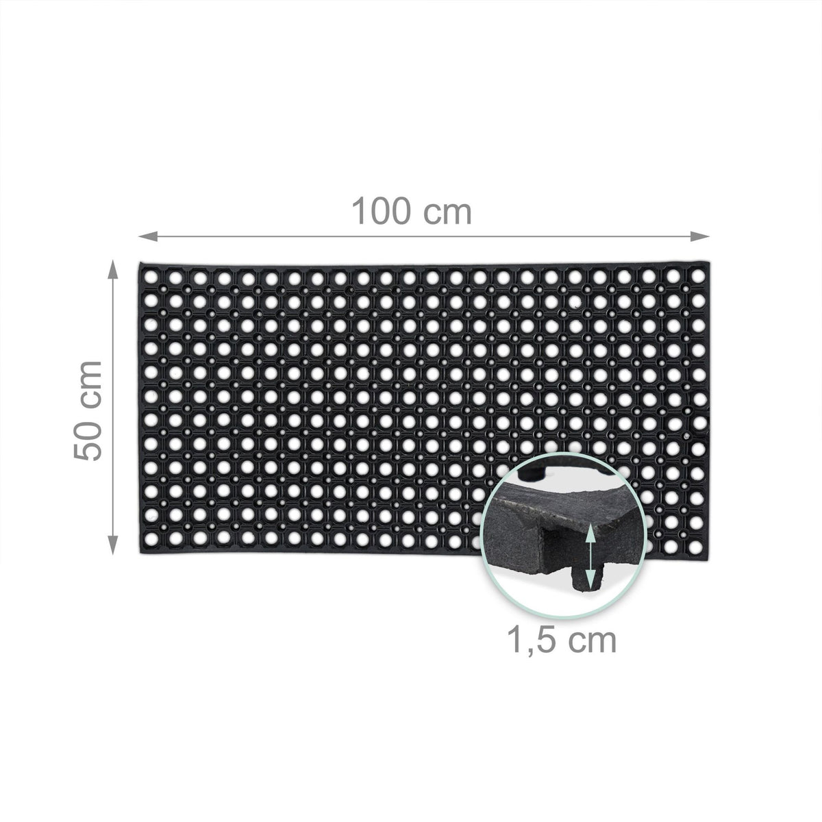 Doormat with Holes, 100x50 cm, Shoe Scraper Mat