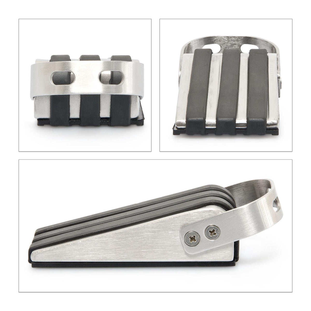 Door stop stainless steel set of 2 rubberized