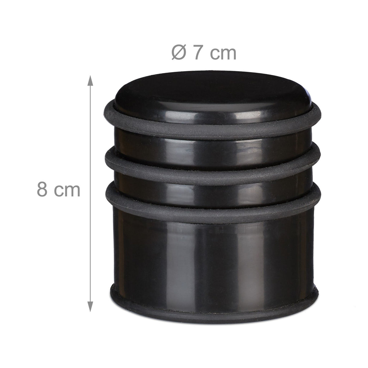 Door stop with rubber rings