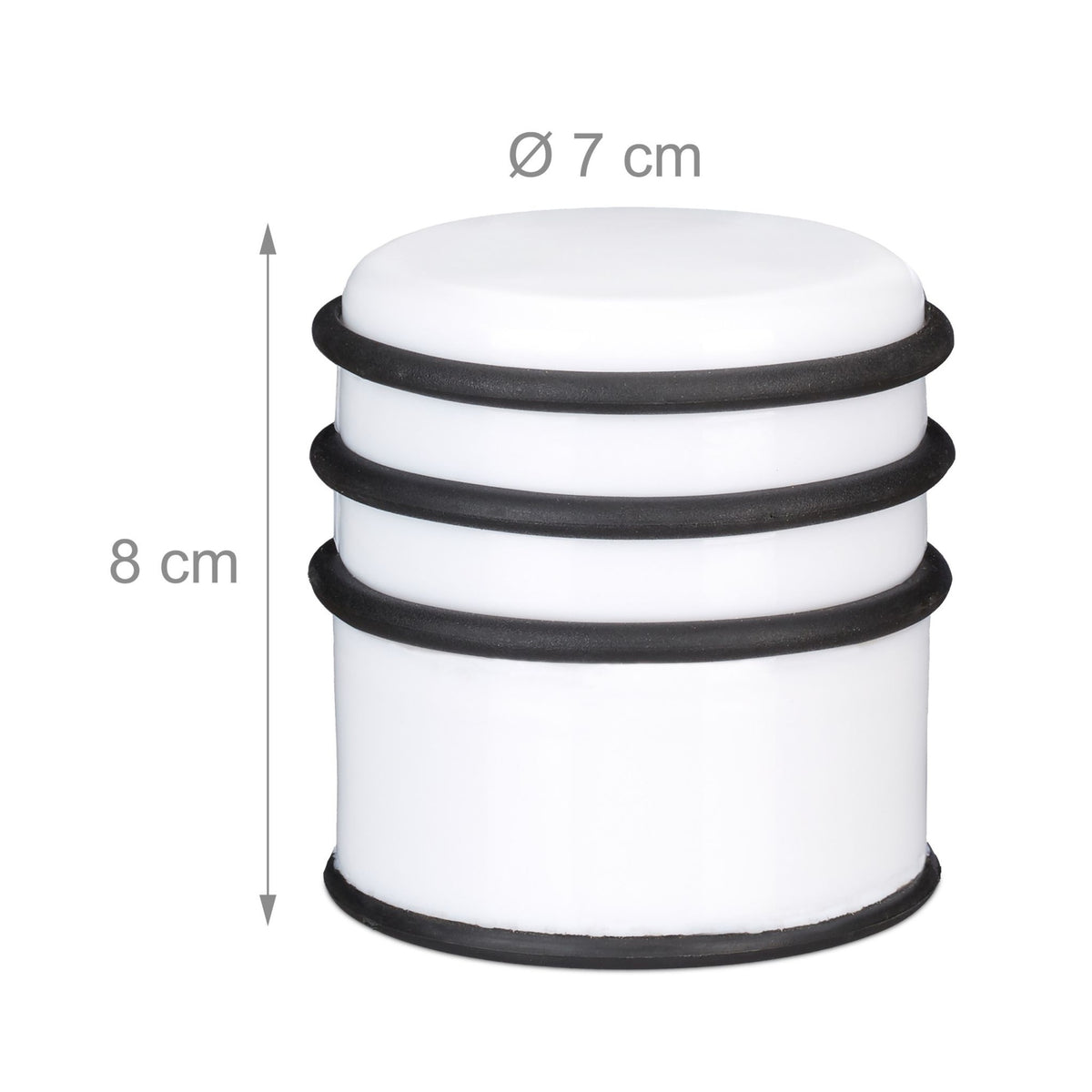 Door stop with rubber rings