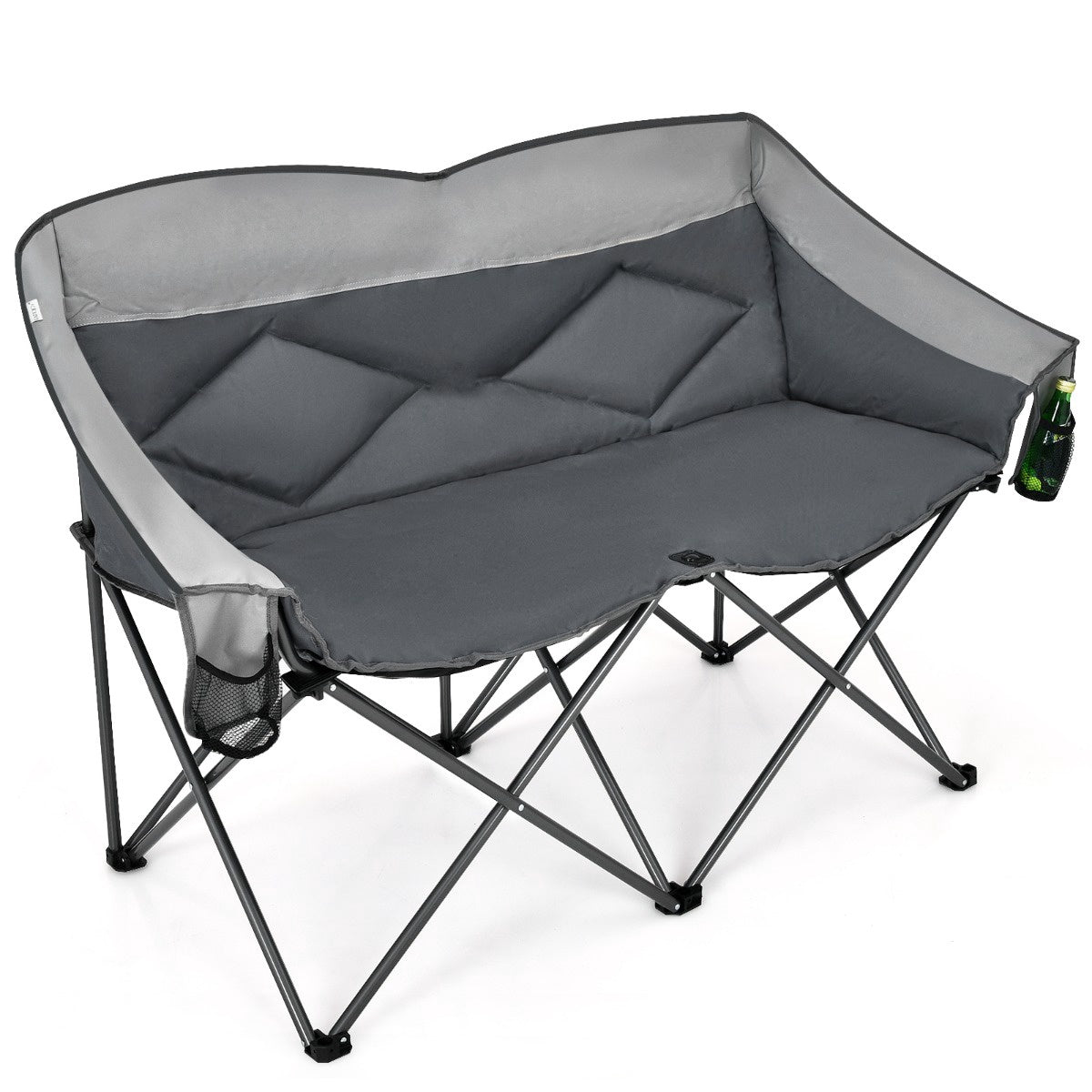 Double Folding Camping Chair with Armrests, Carry Bag