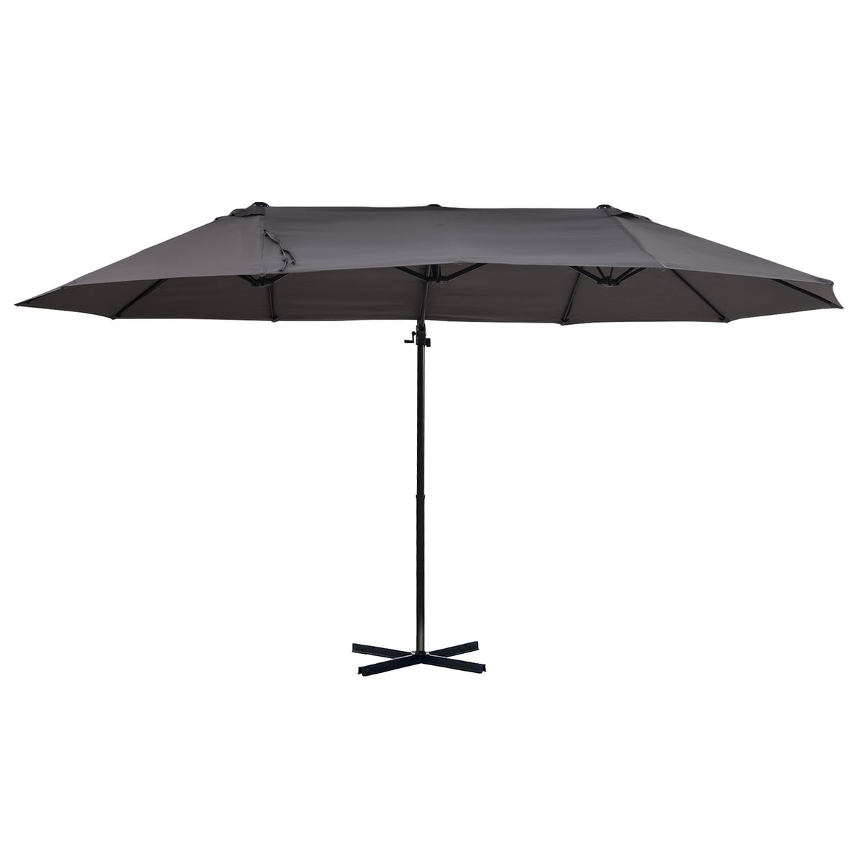 Double Parasol Cantilever Umbrella With Crank Adjustable Garden Umbrella Sun Protection Metal Dark Gray 440 X 270 X 250 Cm