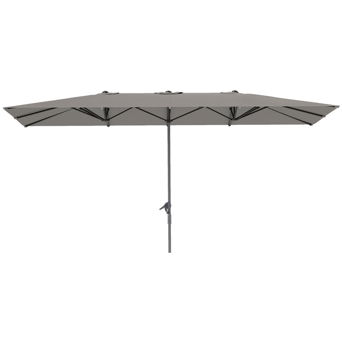 Double Parasol with Crank 451 x 264 cm, UV Protection 50+ Parasol, Windproof Garden Umbrella Balcony Umbrella Aluminum Market Umbrella Sun Protection for Balcony Patio Garden Dark Gray