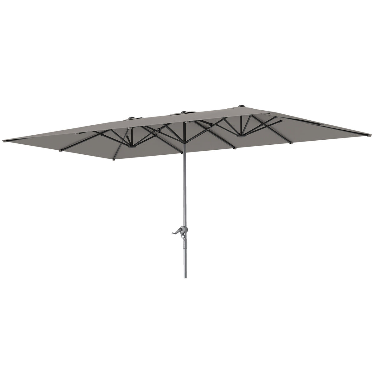 Double Parasol with Crank 451 x 264 cm, UV Protection 50+ Parasol, Windproof Garden Umbrella Balcony Umbrella Aluminum Market Umbrella Sun Protection for Balcony Patio Garden Dark Gray
