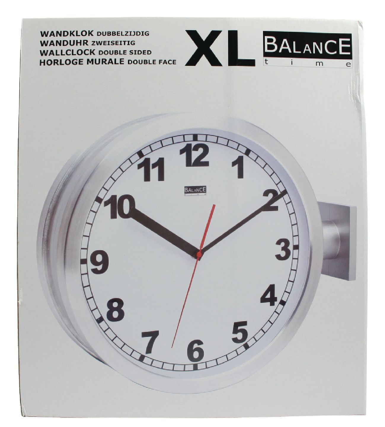 Double-Sided Station Clock 38 cm Analogue Silver / White