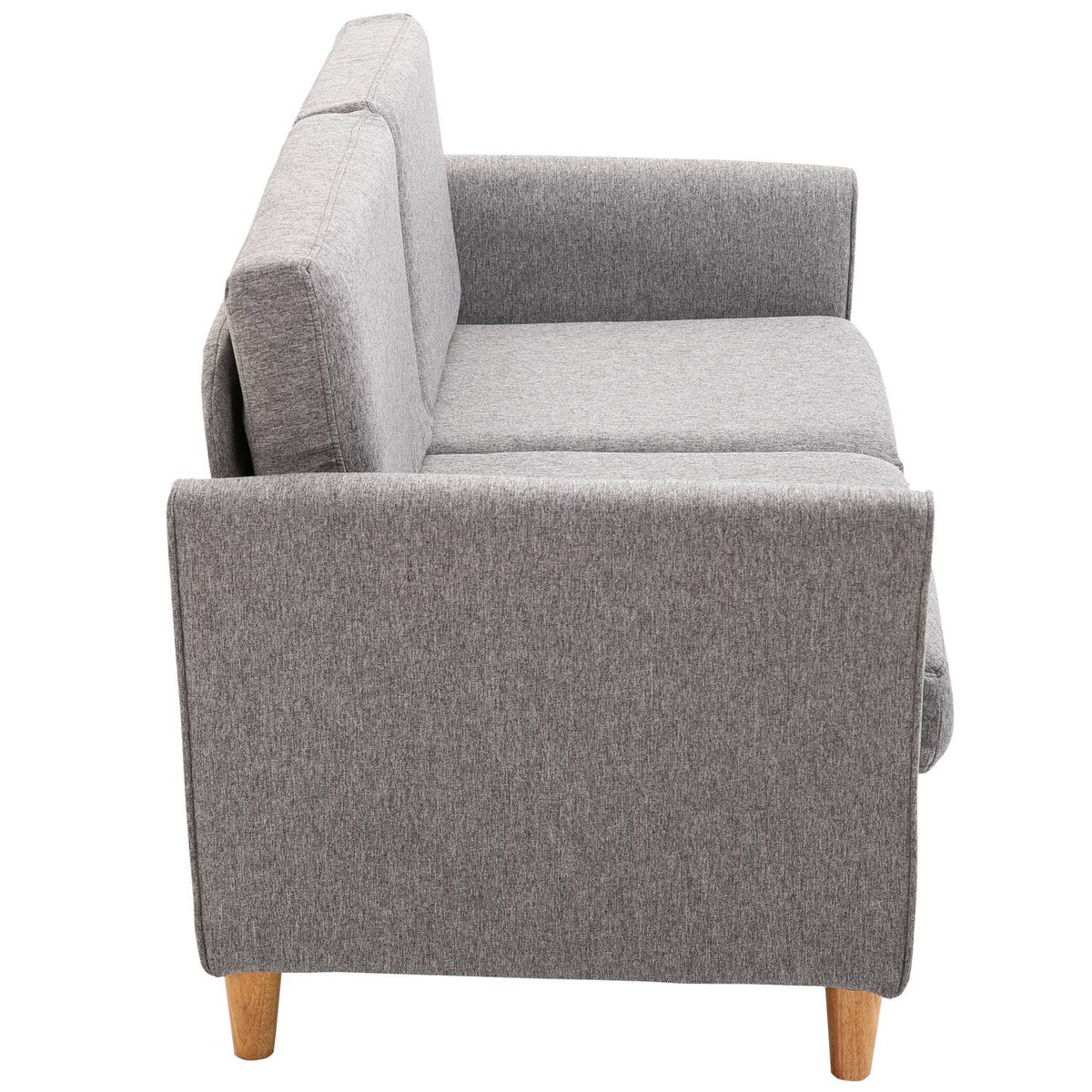 Double Sofa, Comfortable Sofa, Removable With Cushions, Linen, Light Gray, 141X65X78Cm