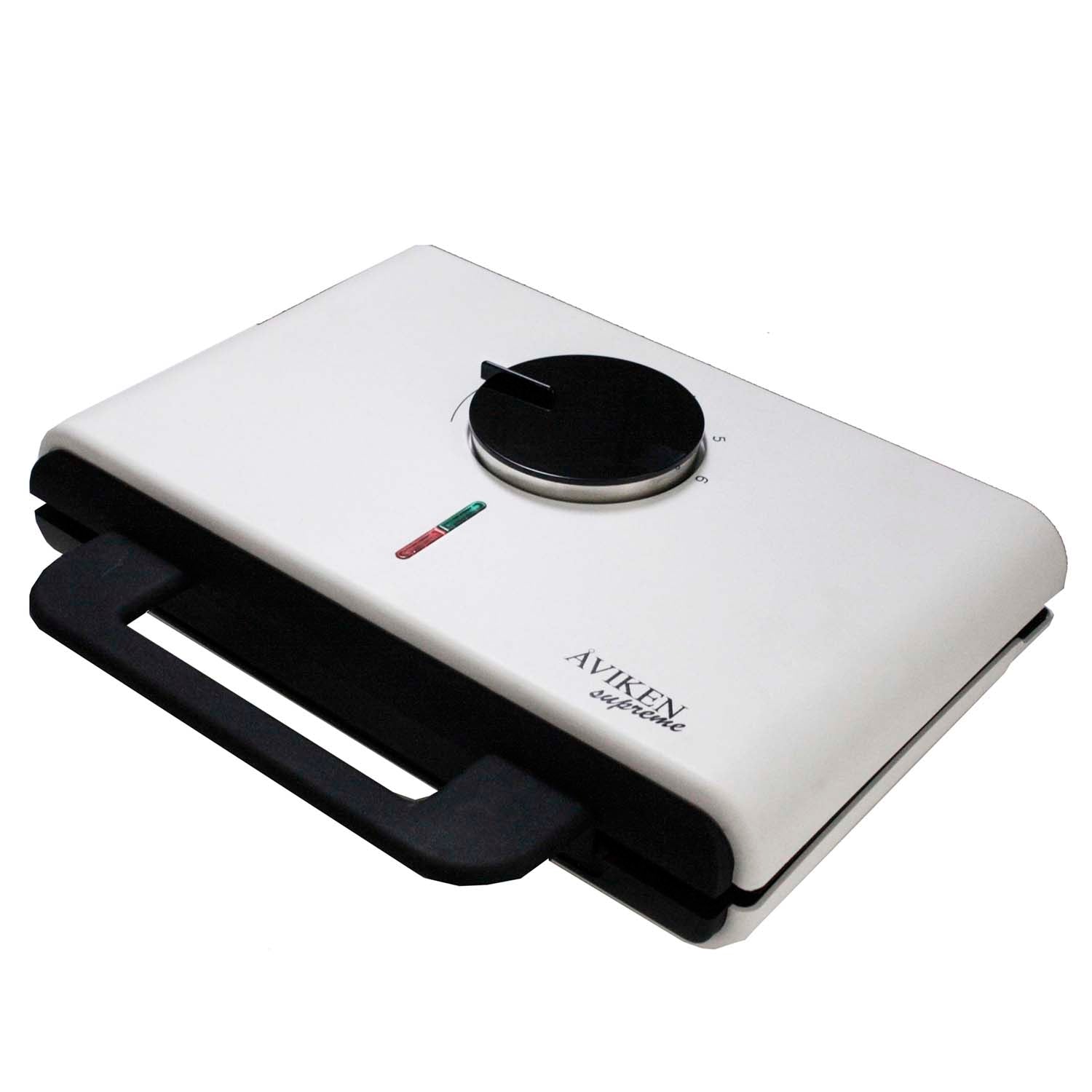 Double Waffle Maker, White Ceramic Surface