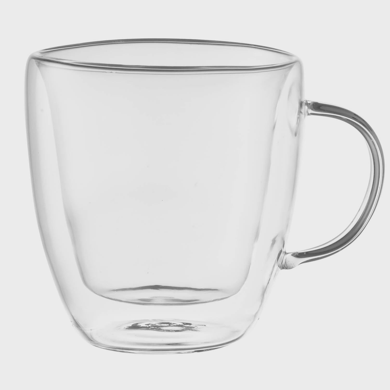 Double-Walled Glass Coffee Cups, 25 cl, Set of 2