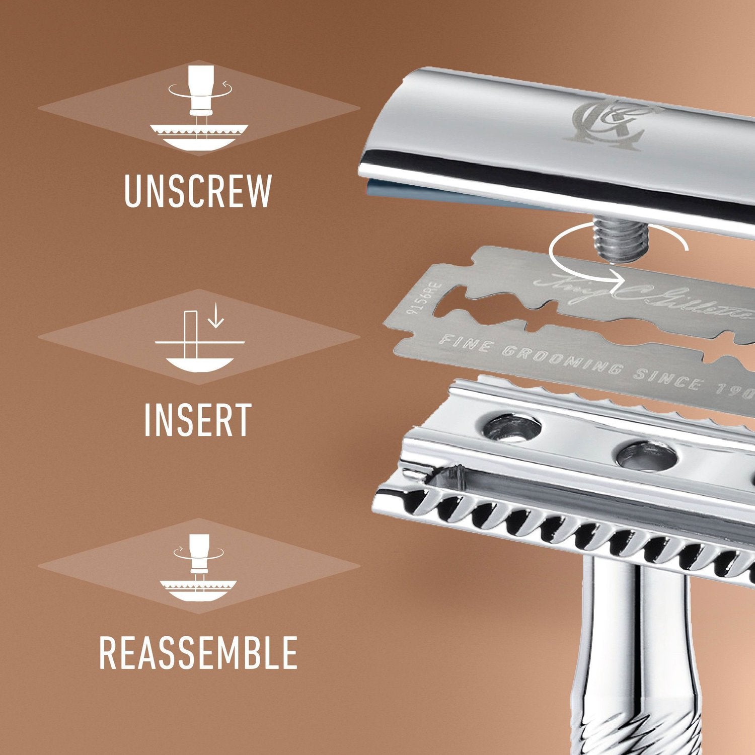 Double coated Safety razor + 5 razor blades