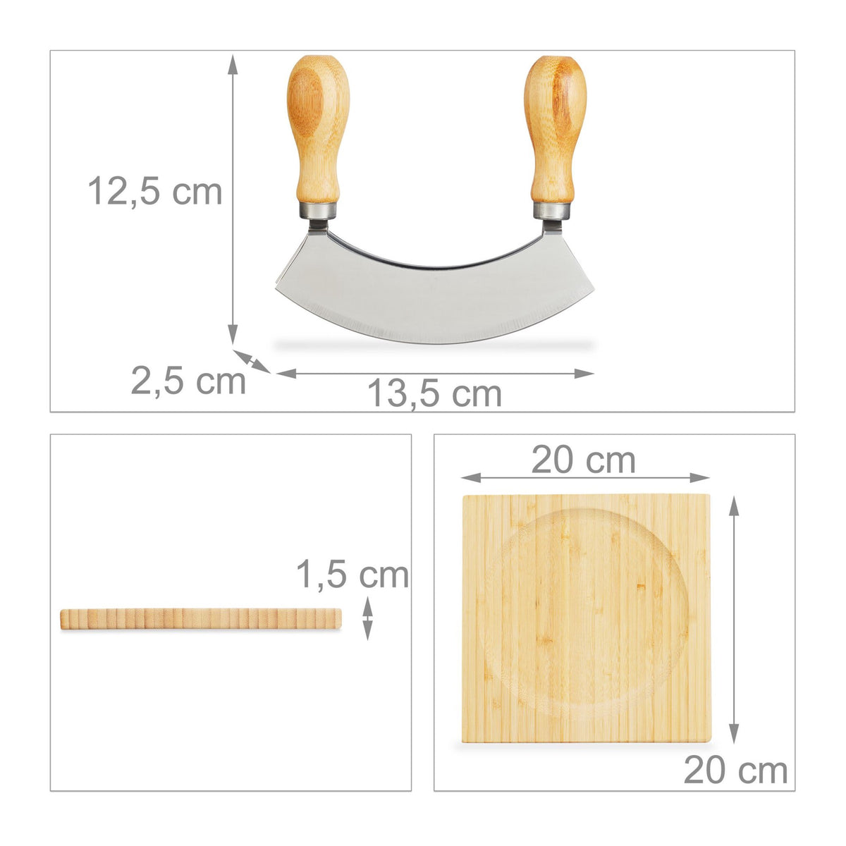 Double coated chopping knife with board