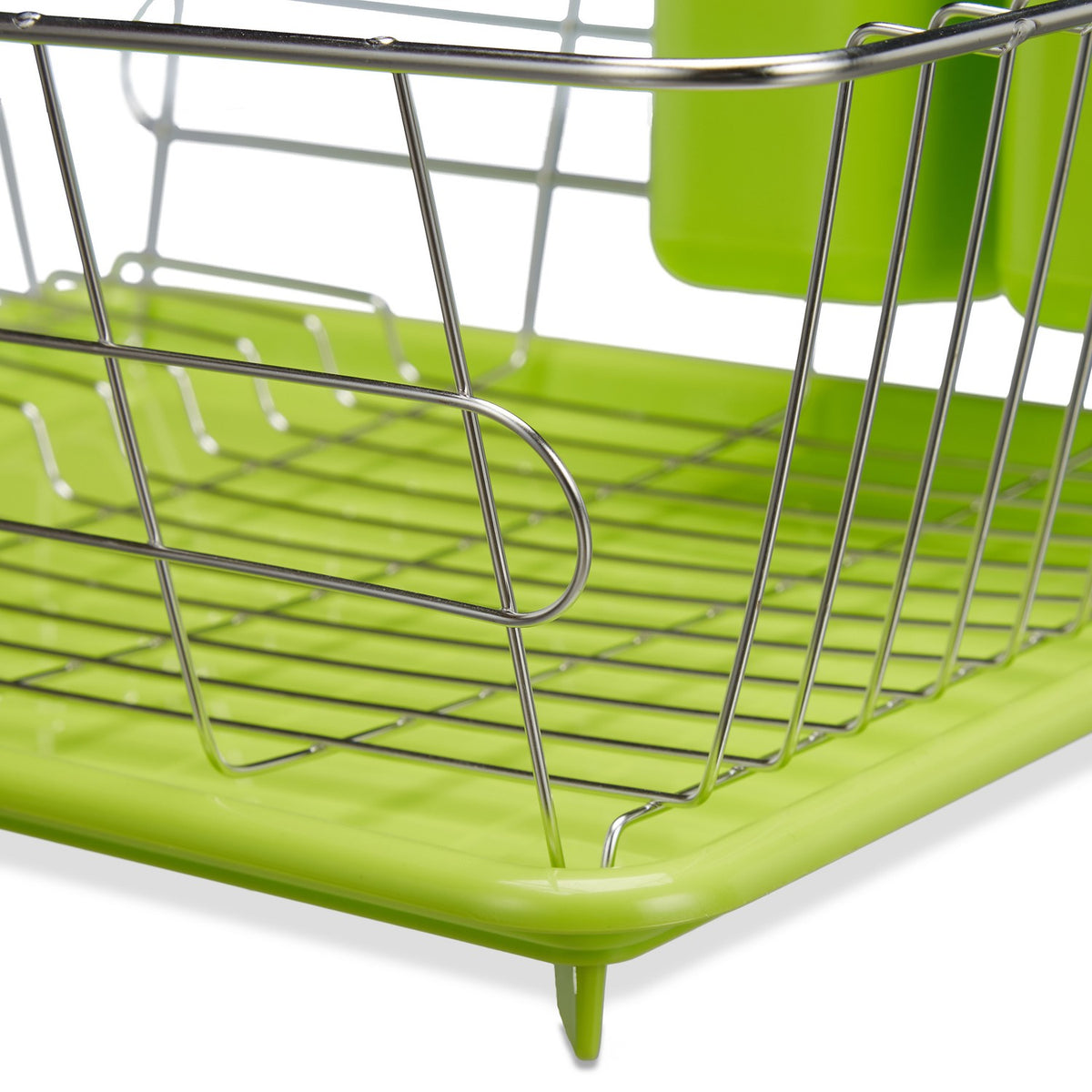 Drain basket green with plastic bowl