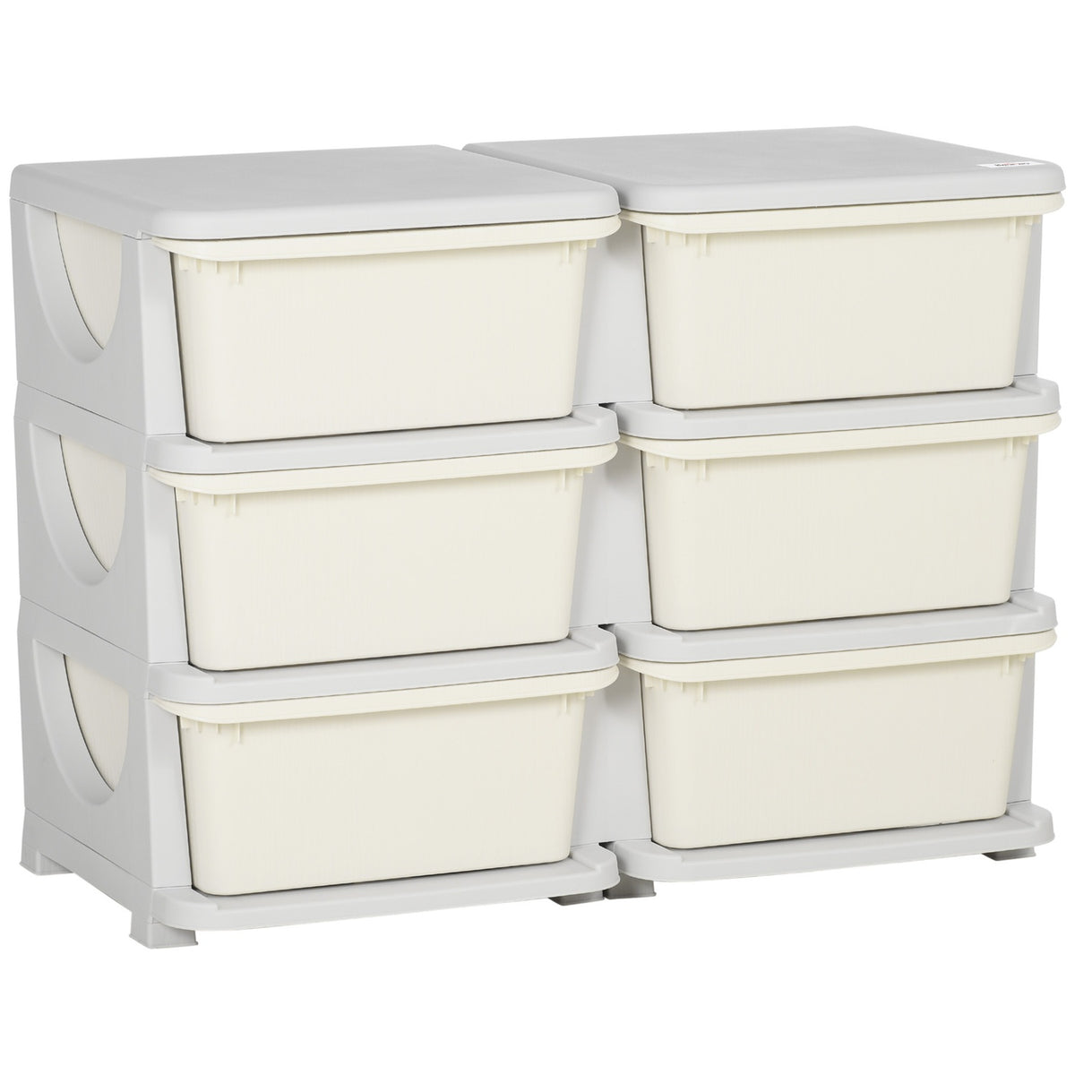 Drawer Cabinet For Children Storage Boxes With 6 Levels, Toy Box Toy Organizer Children'S Furniture For 3-6 Years Children Cream
