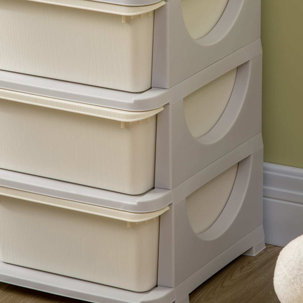 Drawer Cabinet For Children Storage Boxes With 6 Levels, Toy Box Toy Organizer Children'S Furniture For 3-6 Years Children Cream