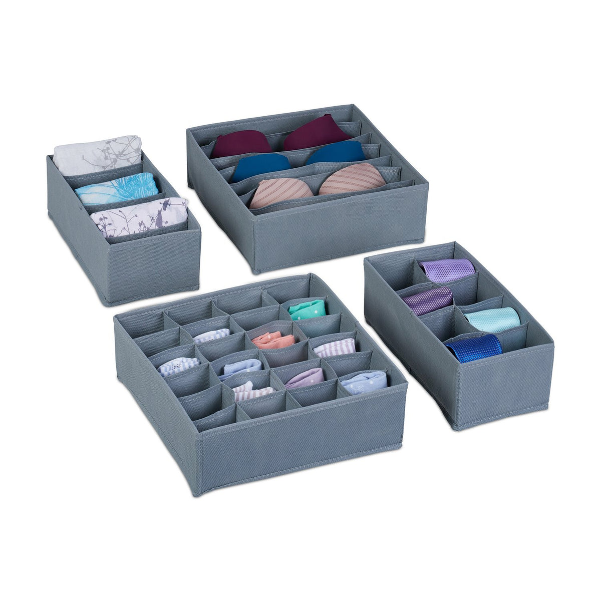 Drawer Organiser Set – 4-Piece Fabric Storage Boxes