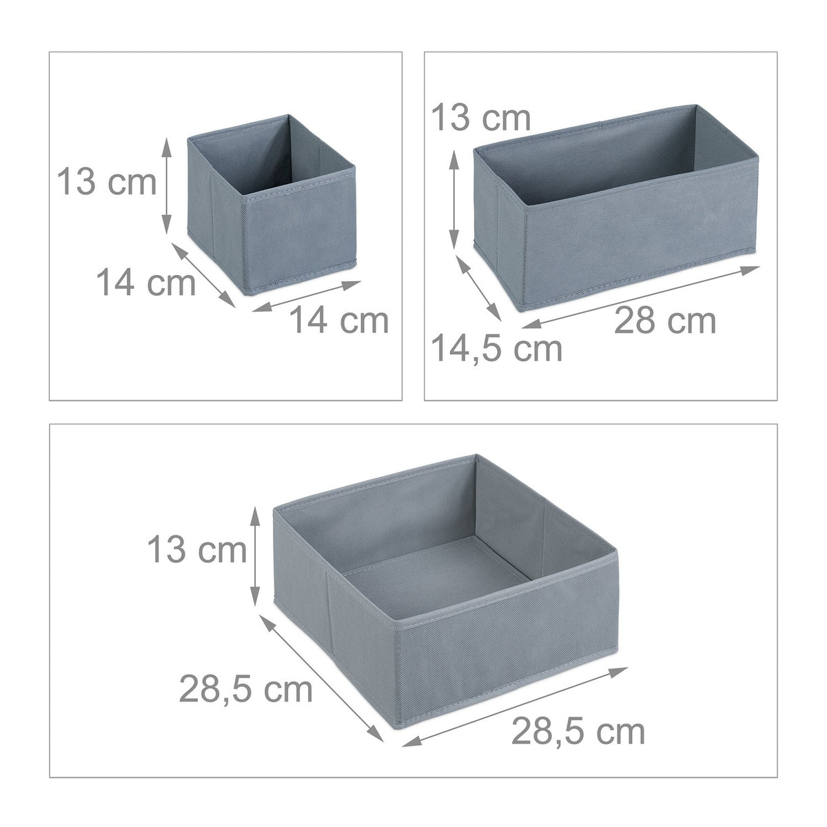 Drawer Organizer Set, 8-Piece, Foldable Storage Boxes