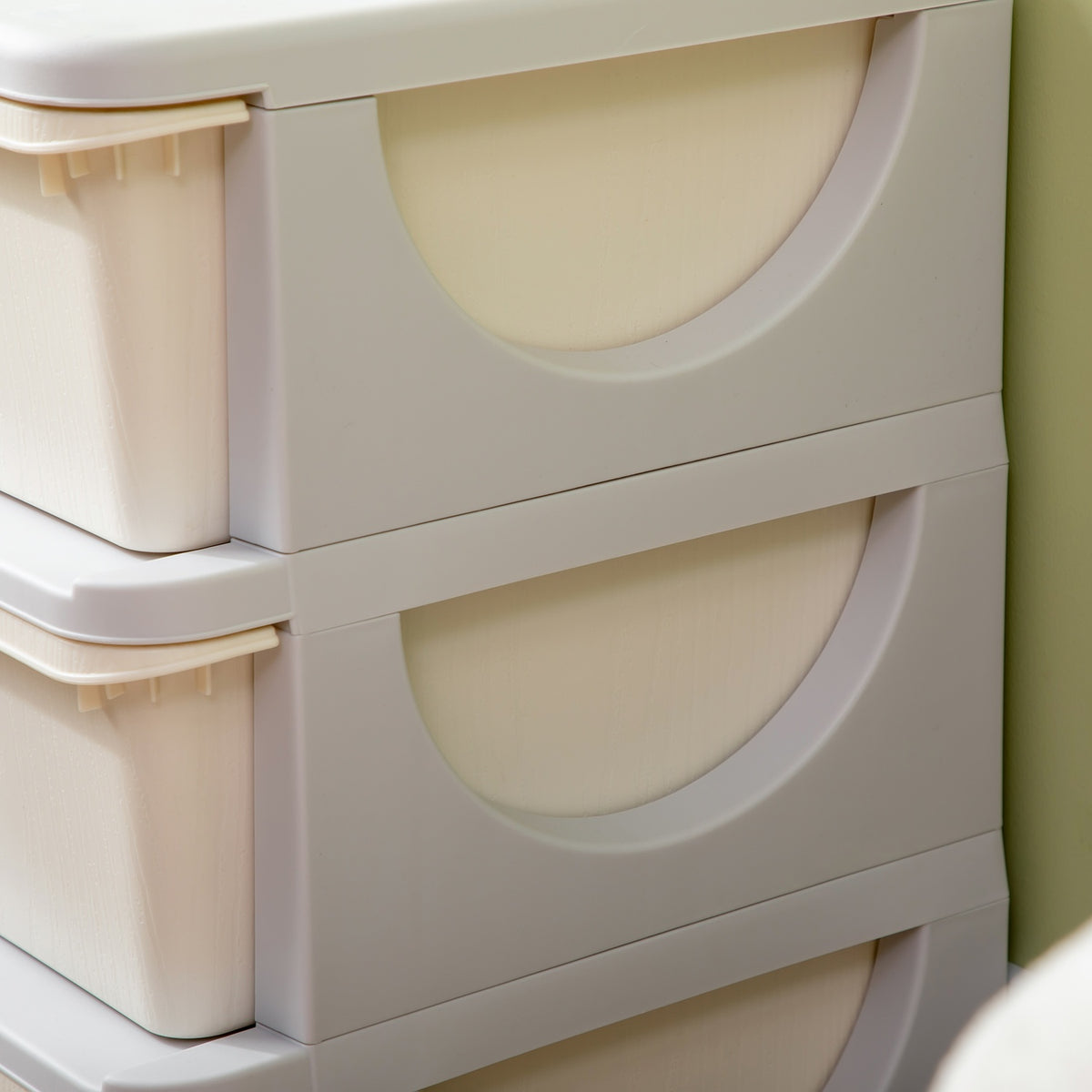 Drawer cabinet for children with storage space, storage boxes, toy organizer, toy box, three levels for children's rooms, 3-6 years, children's furniture, cream white, 37 x 37 x 56.5 cm