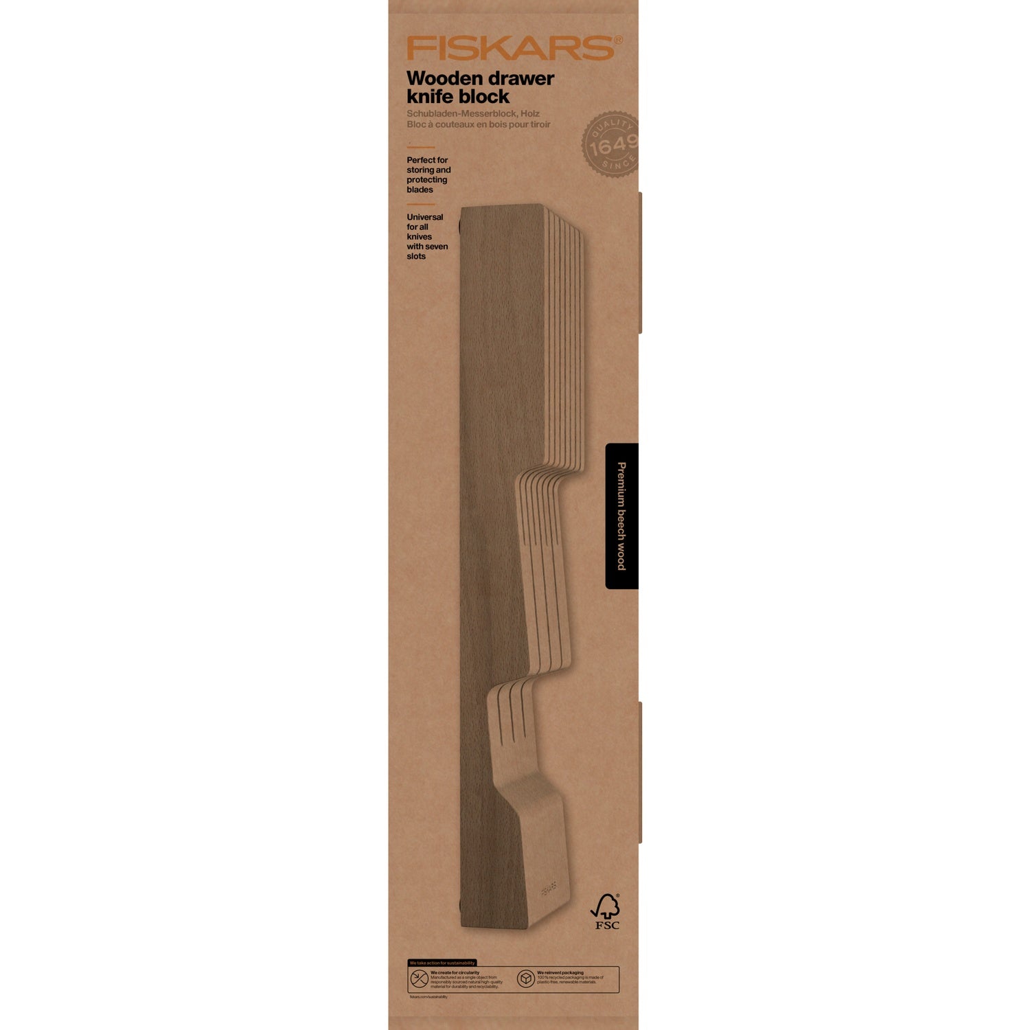 Drawer insert for knives, wood