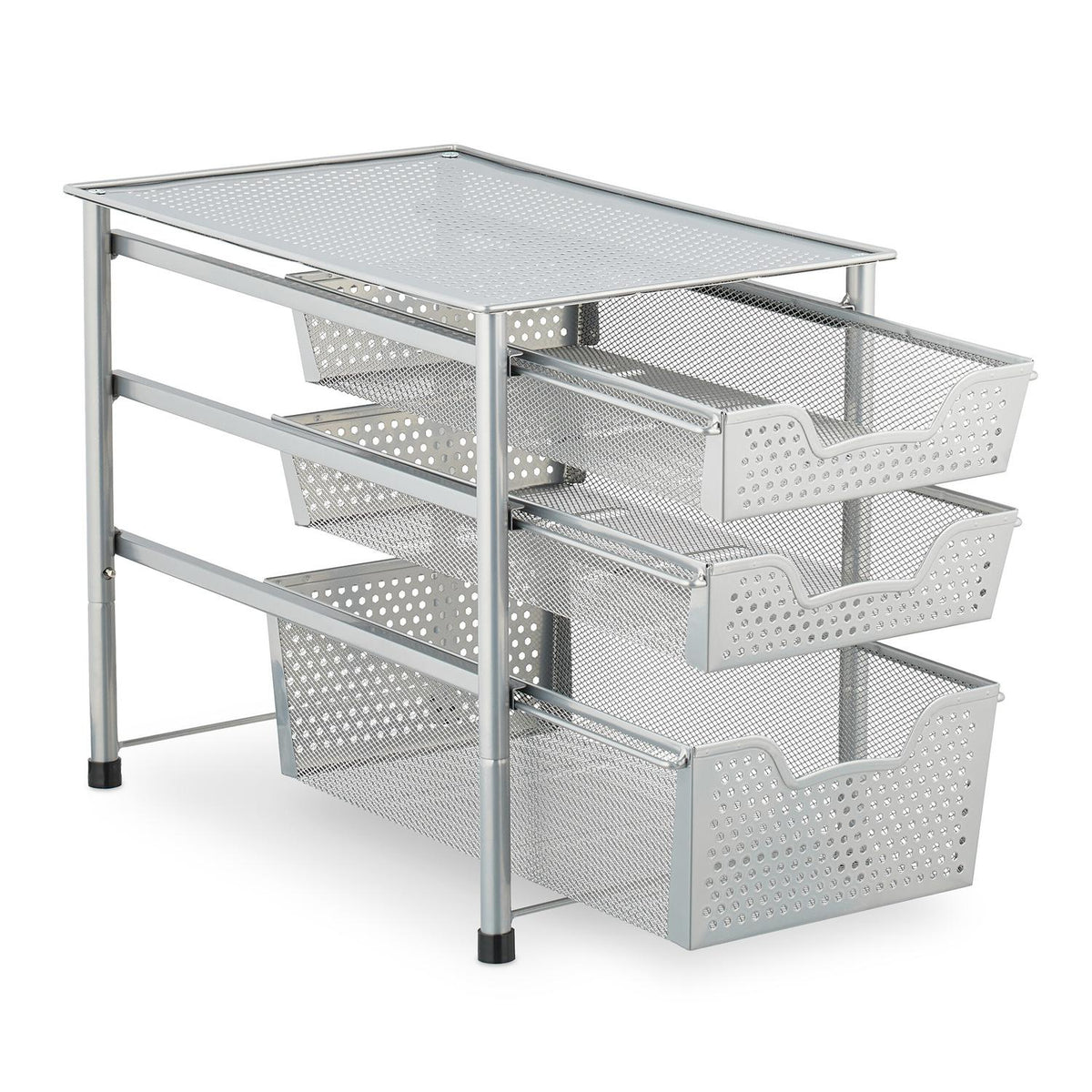Drawer shelf with 3 pull-out baskets