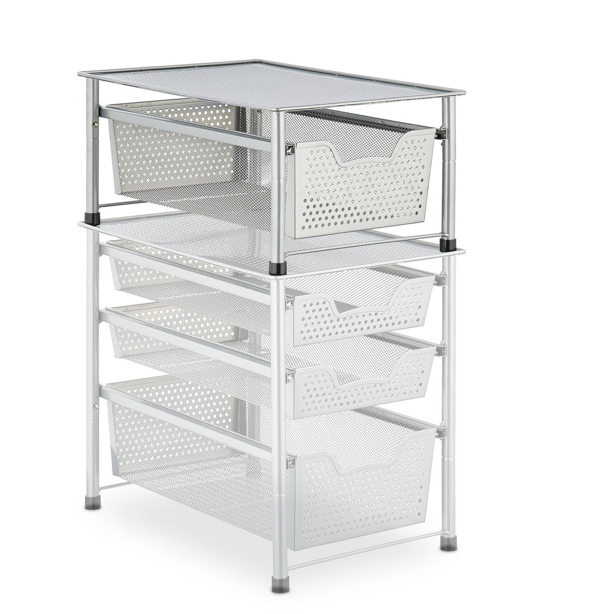Drawer shelf with pull-out basket