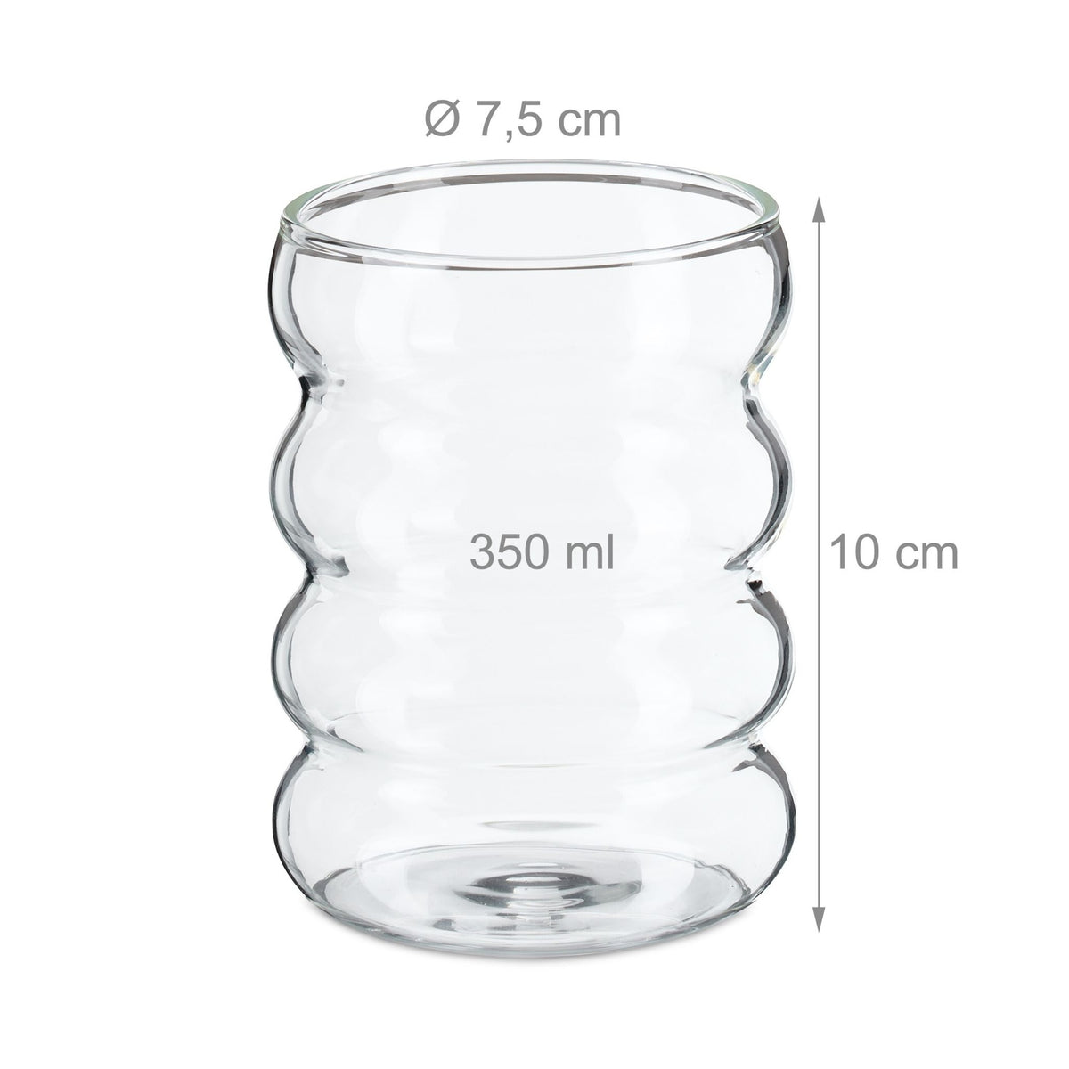 Drinking glasses in wave shape 4-pack